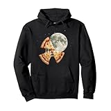 月とピザの天文学 満月 深夜 星雲 サイエンス ユーモア 夜空 月食 望遠鏡 ピザ愛 パーカー