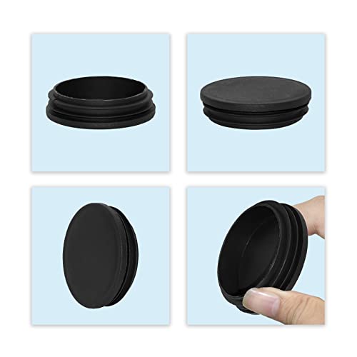 Image of Flyshop 8 Pack Black Plastic Hole Plug Round Tubing End Cap Chair Glide Inserts 70 mm, 2-3 /4 inch