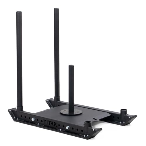 Titan Fitness Pro Sled Core Unit, 4-Post Push, Pull, or Drag Sled for Speed Training and Agility, Rated 750 LB Capacity, Use on Grass, Turf, Concrete or Asphalt, Fits Olympic Weight Plates