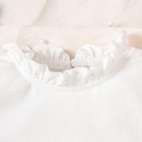 Toddler Baby Girl Two Piece Fall Outfits Puff Sleeve Ruffled Collar Shirt Top+Tweed Plaid Skirt Kids Girls Clothes4