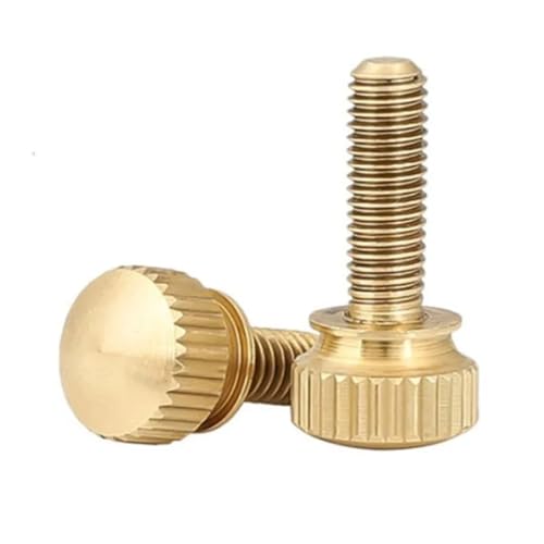 M4 M5 M6 真鍮ローレットつまみネジ、10個入り手締めコンピュータシャーシボルト、金属加工用、機械ネジ 機械ねじ(Gold-B,12mm)
