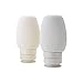 TOPBATHY 2 Pcs Silicone Refillable Bottle Leakproof Travel Cosmetic Toiletry Container for Shampoo Lotion Soap Liquid (60ml Beige Light Grey)