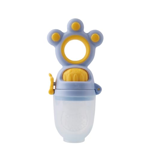 Chupete alimentador de frutas de silicona para bebés, tetina suave y segura, alimentador de alimentos suave, chupete cómodo para recién nacidos para la dentición y alimentación de (Bleue)
