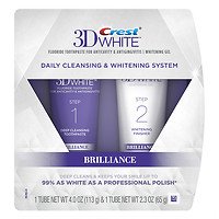 Crest 3D White Brilliance Daily Cleansing Toothpaste and Whitening Gel System, 1 ea Pack of 2