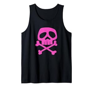 Pink Punk Rock Skull and Bones - 1980er Punk Rock Misfit Tank Top