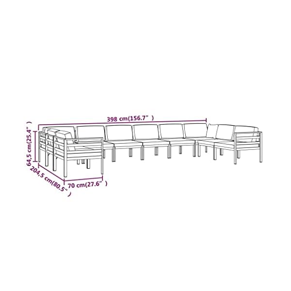 Modulares Aluminium Lounge-Set Anthrazit 10-teilig
