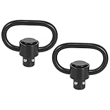 NEATABY Quick Detach Sling Swivel Attachments, Heavy Duty Button-Operated Mount, Two Point and Traditional Sling Swivel, Black (2 Pcs 1.25