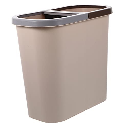 Bote de basura plástico con doble compartimento para cocina y baño miniatura 1