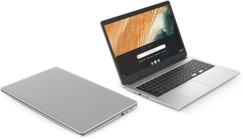 Image of New Chr.ome book Business and Student 315 Laptop 15.6 inch HD 4-Cores Pentiu.m N6000 Processor 4GB RAM LPDDR4X 128GB eMMC DTS Audio Webcam Numeric Keypad USB-C up to 10 Hours Long Battery Life Silver