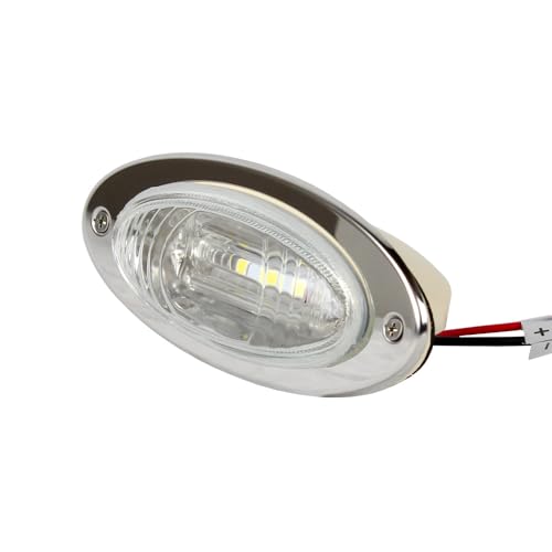 Manufacturers Select ITC Oval Flush Mount LED Boat Docking Light - Stainless Steel Bezel with 290 Lumen Output