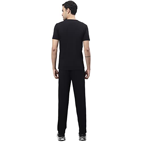 Image of Mack Jonney Cotton Solid Co-ord Set Tracksuit For Men (Pack of 2)-ANT BLK T D10 04-P