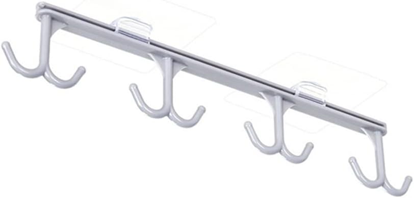 JSEIAJB Kitchen Storage Rack Wardrobe Cabinet Hook Storage Rack Cup Holder Hook Towel Rack(Gray)