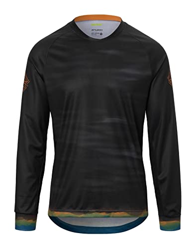 Giro Mens Roust LS Jersey - Black Hot Lap - Size M