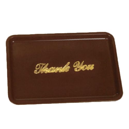 FSE PLPT046BR Tip Tray, 4-1/2" x 6-1/2", Rectangular, "Thank You" Imprint, Plastic, Brown, Pack of 12