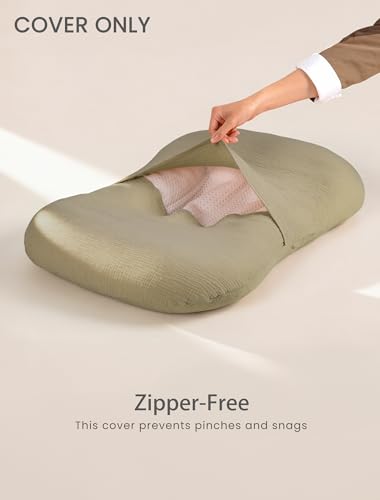 Image of Termichy Baby Lounger Cover Muslin: Soft Cotton Slipcover for Snuggle Me Lounger - Removable & Machine Washable for Daily Use - Zipper-Free & Skin-Friendly for Newborn Girls and Boys