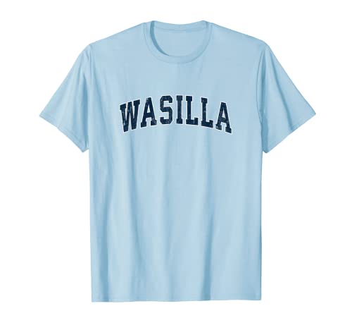 Wasilla Alaska AK Vintage Sports Design Bleu marine T-Shirt
