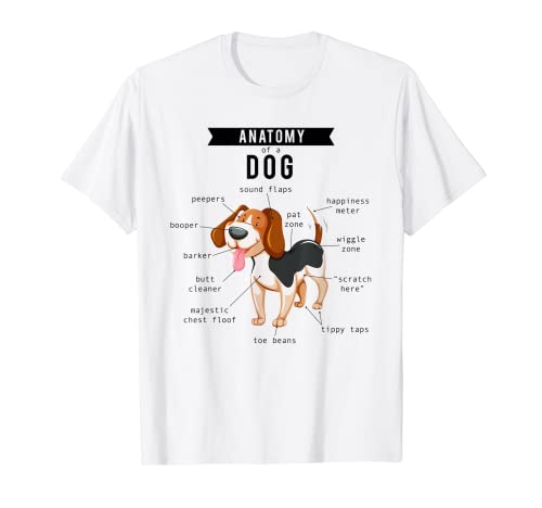 Divertente cane anatomia grafico regalo per cucciolo cane proprietario Fan Walker Maglietta