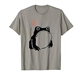 The Art of Print by MCMA - Digitally Enhanced Art Grumpy Frog Japanese Art T-Shirt, Unisex-Adults & Kids, Grey, Small, Short Sleeve, Classic Fit, Cotton, Polyester