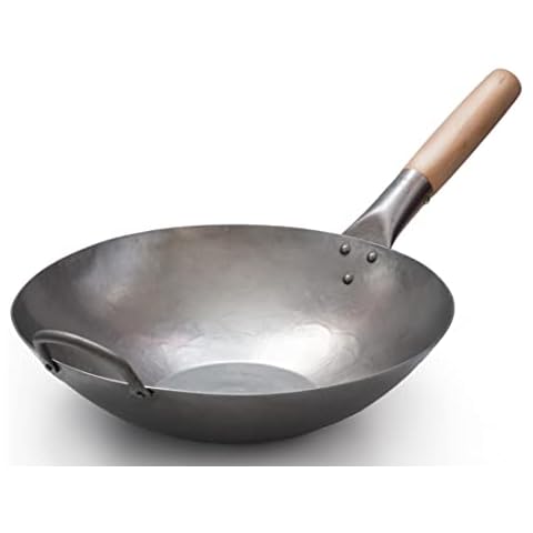 Craft Wok Wok de Acero al Carbono Martillado a Mano con Mango Auxiliar Cover