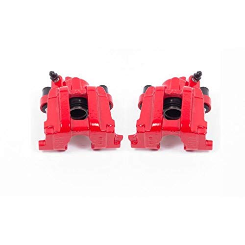 Image of PowerStop Rear Red Powder Coated Brake Caliper Pair for Ford Escape 2005-09 |Mazda Tribute 2005-06 |Tribute 2008 |Mercury Mariner 2005-08 - High-Temp Brake Caliper Upgrade, S4942