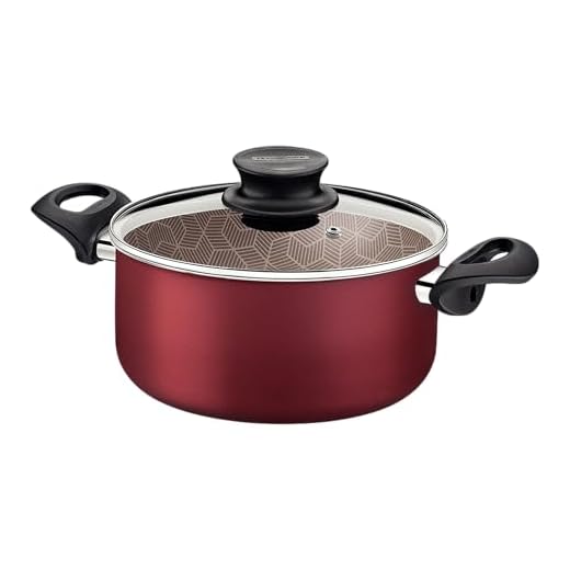 Caçarola Tramontina Paris em Alumínio com Revestimento Interno e Externo em Antiaderente Starflon Max Vermelho com Tampa de Vidro 28 cm 8 L