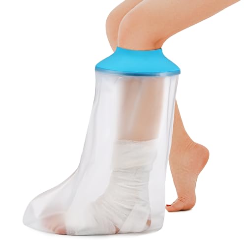 Waterproof Cast Covers for Shower Leg,Adult Leg Protection to Wounds, Keeps Cast and Bandage Dry Bath,Watertight Cast Bag Showering for Surgery Foot, Ankle, Burns Reusable