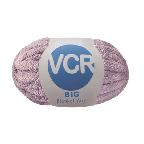 Image of VCR Faded Purple Yarn, 200 Grams Big Chunky Hank, 22 Meters Length, Suitable for Knitting Blankets and Pillows, 100% Polyester Yarn Ball for Crochet DIY, Soft Threads, Pack of 1