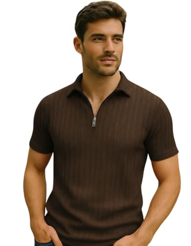 Image of Preneum Men's Polo T‑Shirt | Comfortable Rich Polycotton, Band Collar, Regular Fit | Stylish & Premium All Day Wear (Available in Plus Sizes)
