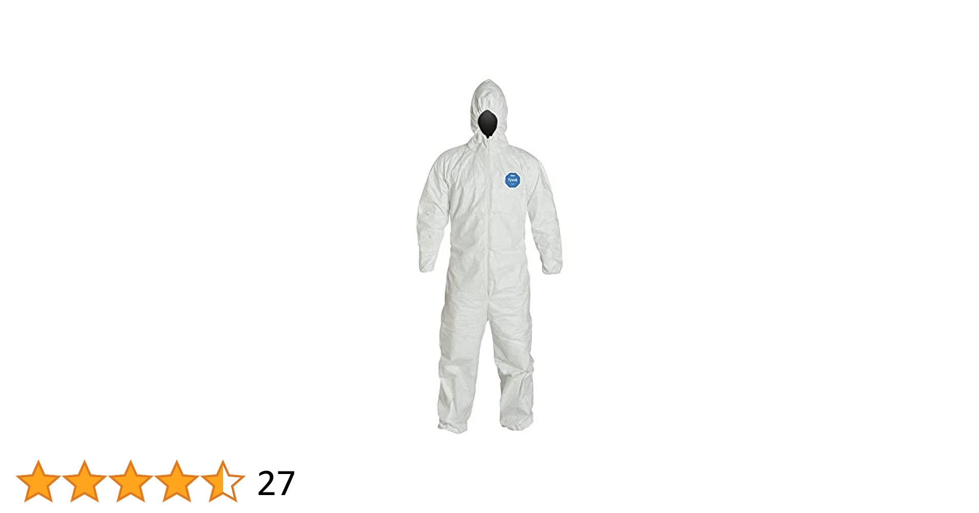 thumbnail image 2 of DuPont Tyvek TY127S Coverall - Respirator-Fit Hood & Elastic Cuffs 2 of 10