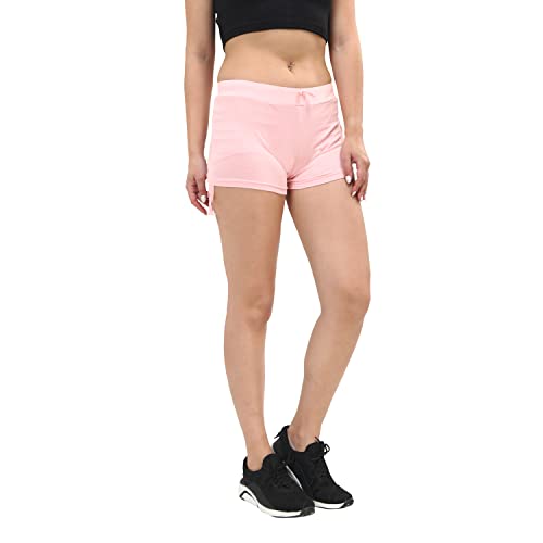 Image of TWGE Womens Cotton Hot Shorts - Short Pants for Ladies Stretchable Athletic Shorts Comfortable Fit with Elastic Waistband - Active Wear Ideal for Gym Yoga & Nightwear