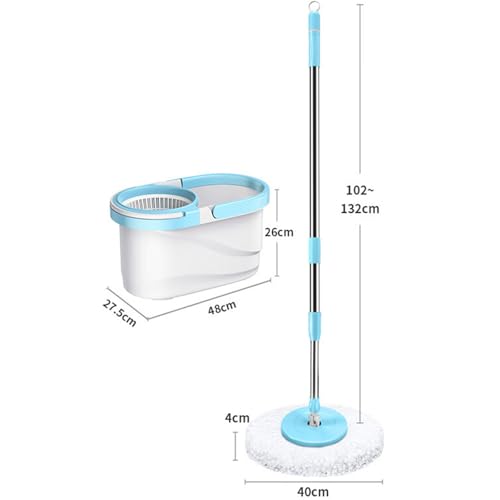 Fregona giratoria 360° con cubo de escurridor desmontable y un recambio 7