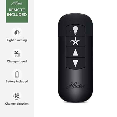 Image of Hunter Techne, Indoor, Ceiling Fan, Smart, Quiet, 52 inch, Matte Black