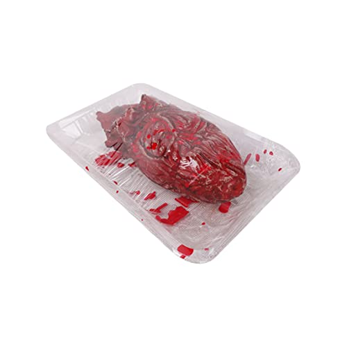 Horror Bloody Heart Fake Broken Severed Heart Halloween Party Prank Props with Dish Cover