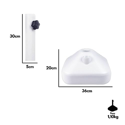 Base Plástica Oca Guarda-sol Ombrelone Com Adaptador Branca