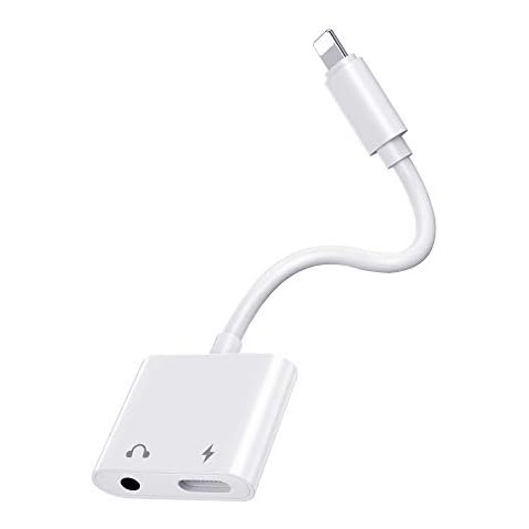 2 in 1 Headphone Adapter for iPhone 【Apple MFi Certified】 Lightning to 3.5 mm Headphone Jack Adapter Charging + Earphone Audio Jack Auxiliary Accessory Compatible with iPhone 13/12/11/XS Max/X/8/7 Cover