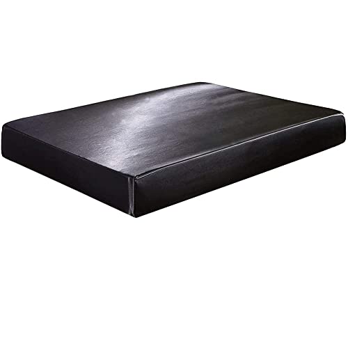 Toruiwa. Drap Housse Satin 140x190cm, Soie de Luxe Anti-acariens Elastique Ultra Doux, Drap Grand lit 2 Personne, Bonnet 30cm Matelas Epais, Noir