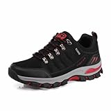 WOWEI Wanderstiefel Wanderschuhe wasserdichte Outdoor Sportlich Gleitsicher Bequem Leicht Bergstiefel Trekking Schuhe Damen Herren Wanderhalbschuhe, Black, 43 EU