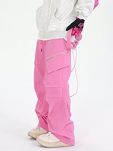 OYOANGLE Men's Casual Cargo Pants Drawstring Elastic Waist Flap Pocket Street Baggy Jogger Trousers3