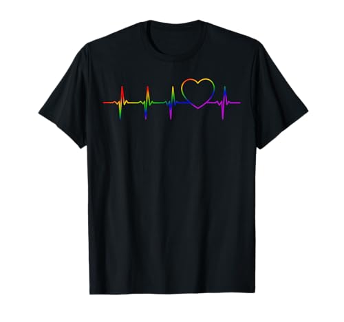 LGBT Herzschlag EKG T-Shirt - Gay Pride Geschenk T-Shirt