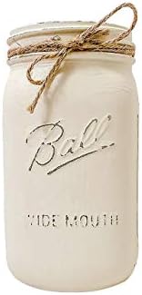 Mason Jar Vases for Centerpieces, Off White Mason Jar Wide Mouth Quart 32 oz, Mason Jar Vase White, Mason Jar Vase Painted Rustic Mason Jar Centerpieces, Painted Mason Jar Centerpieces, Jar Decor