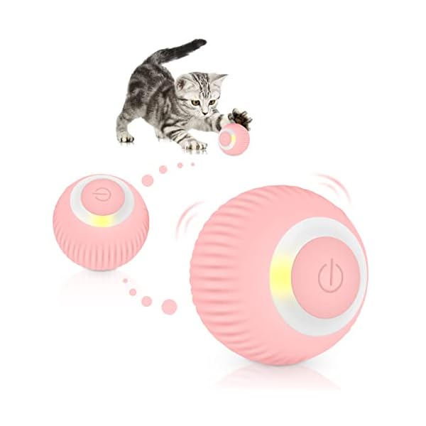 Lanceasy Katzenspielzeug Elektrisch Katzenspielzeug Selbstbeschäftigung Interaktives Katzenspielzeug USB Wiederaufladbarer Stimulierung Jagdtriebs Smarter Spielball für Katzen