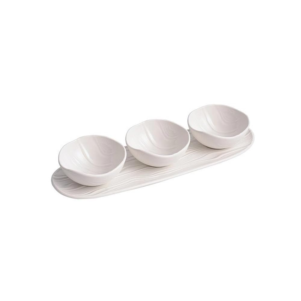 Cenz-888 Snack Dish Tableware Snack Bowl White Flowering Dessert Storage Decorative Plate Household