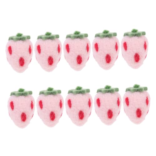 Gogogmee Strawberry Garland Felt Craft Kit 10pcs Wool Felt Decor for Jewelry Decorations
