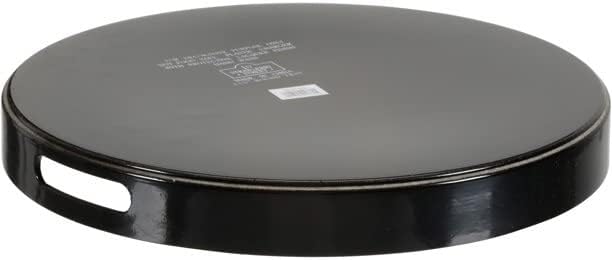 Miniatura 6 de 10 Strawberry Street Bandeja redonda de laca de 13.5" con asas, color negro