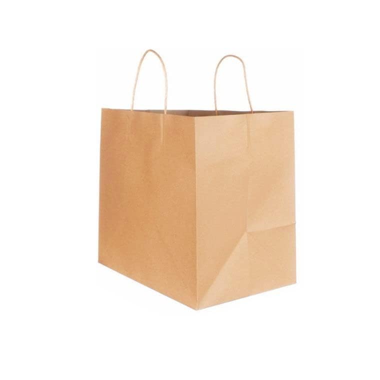 Divatos 9X9X7 Inch Kraft Paper Carry Bags with Handles -Brown | For Cake Bags, Shopping Paper Bags with Handles, Gift Bags for Multi Use | Disposable Recyclable Paper Bag (Pack of 25)-image-40