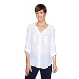 Ruby Rd. Women's Gauze Top, White, S