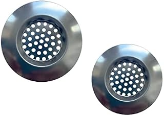 Double Pack Sink Strainer | Stainless Steel | 2 Different Sizes | 75mm & 66mm | Ideal for Kitchen, Bathroom | Hair Catcher for Bathtub & Shower