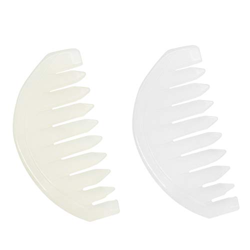 YGSAT Lot de 2 peignes de jade naturels Healifty Jade - Masseur de jade chinois traditionnel pour massage de la tête, calme les nerfs