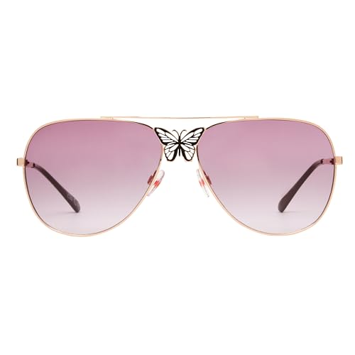 Betsey Johnson Women's Pure Bliss Aviator Sunglasses, Pink, 64 mm2