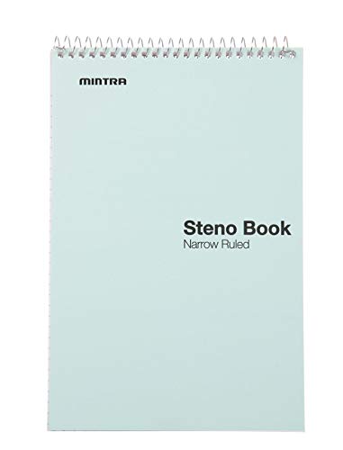 Mintra Office Steno Book - (Pastel Colors, 4 Pads/Pack, Narrow Ruled) - 6Inx9In, 70 Sheets, Notebook For Writing Notes In School, University, College, Work, Office #TOP4